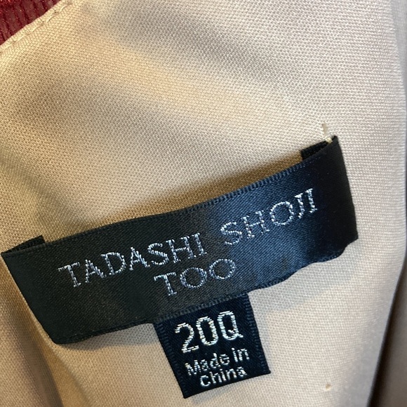 Tadashi Shoji Camilla Lace Maxi Gown Dress 20Q Rosewood Nude Plus Formal Holiday - Picture 5 of 16